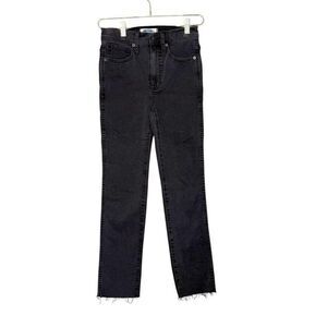Madewell Stovepipe Jean‎ Women 24 Black High Rise Denim Stretch Casual NWT